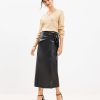 Clothing Loft | Faux Leather Wrap Skirt Black