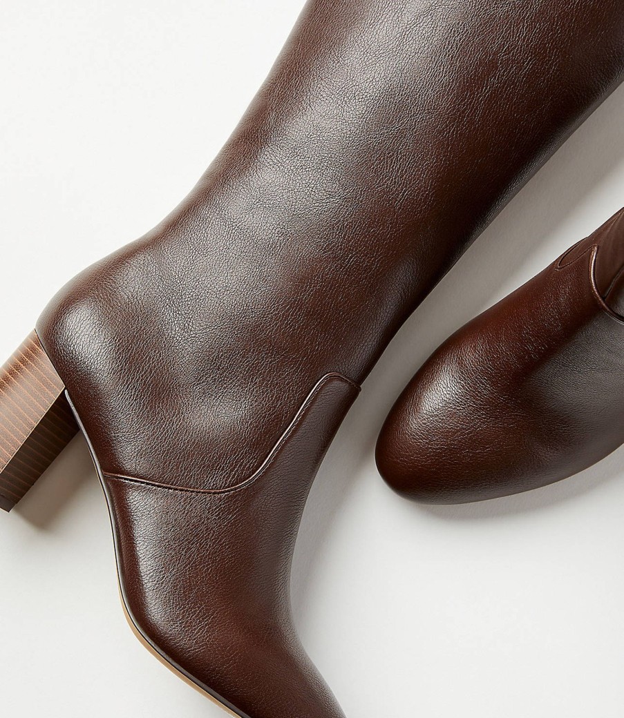 Accessories & Shoes Loft | Heeled Tall Boots Chocolate