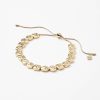 Accessories & Shoes Loft | Textured Disk Pull Tie Bracelet Goldtone