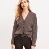 Clothing Loft | Ribbed V-Neck Cardigan Chocolate Fondant