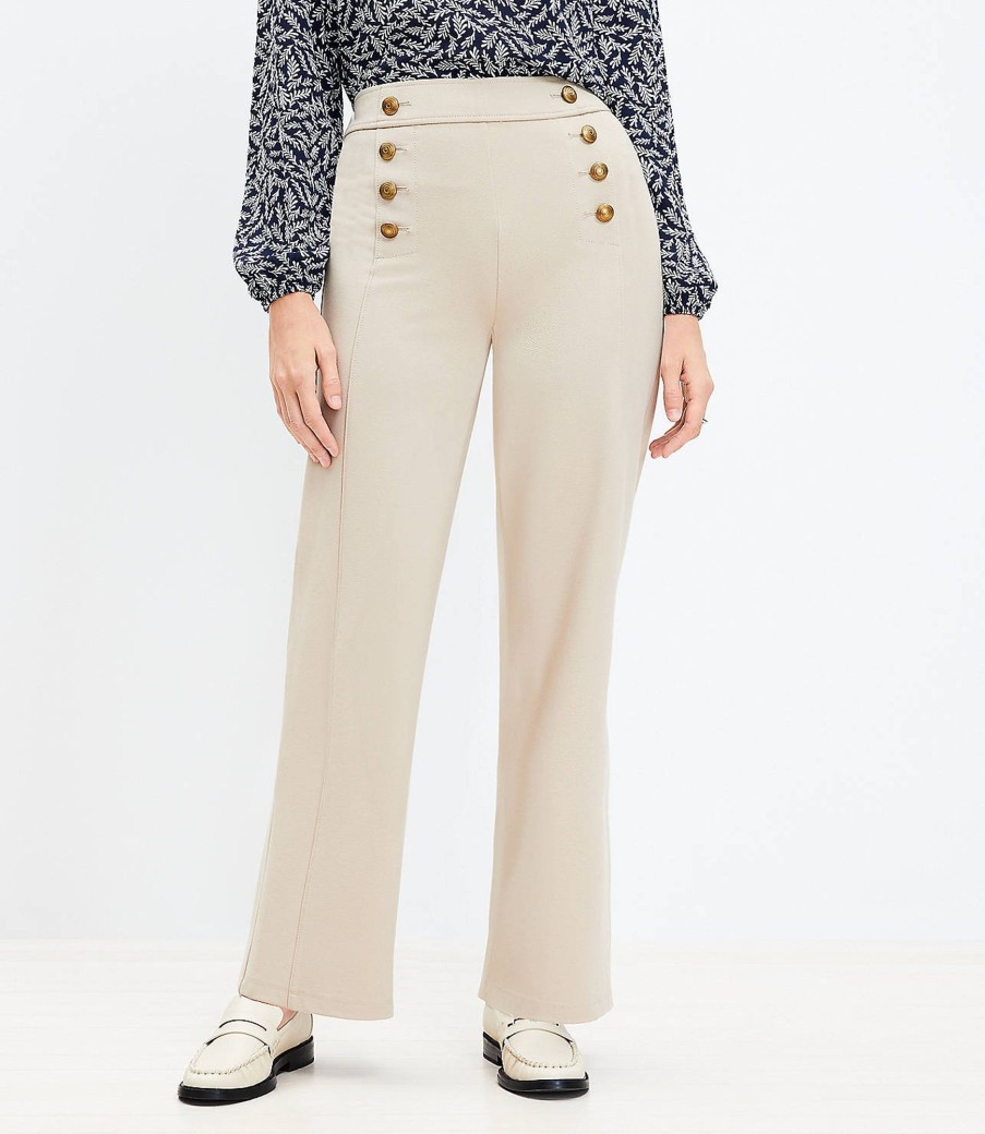 Clothing Loft | Curvy Mariner Wide Leg Pants In Twill Sandy Cove