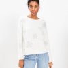 Clothing Loft | Shimmer Snowflake Sweater Whisper White