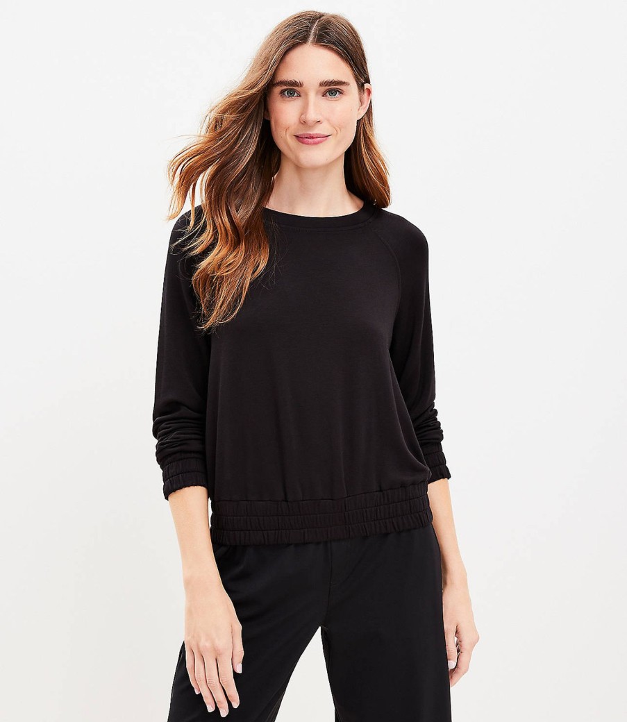 Clothing Loft | Lou & Grey Cinched Signaturesoft Top Black