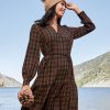 Clothing Loft | Shimmer Plaid Flounce Swing Dress Black