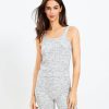 Clothing Loft | Lou & Grey Ribbed Square Neck Tank Top Light Cobblestone Heather