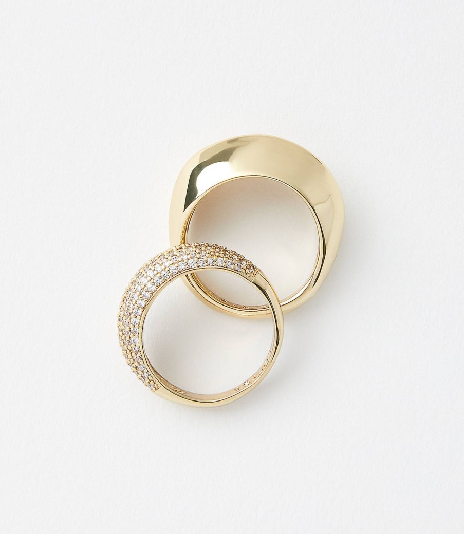 Accessories & Shoes Loft | Crystal Ring Set Goldtone