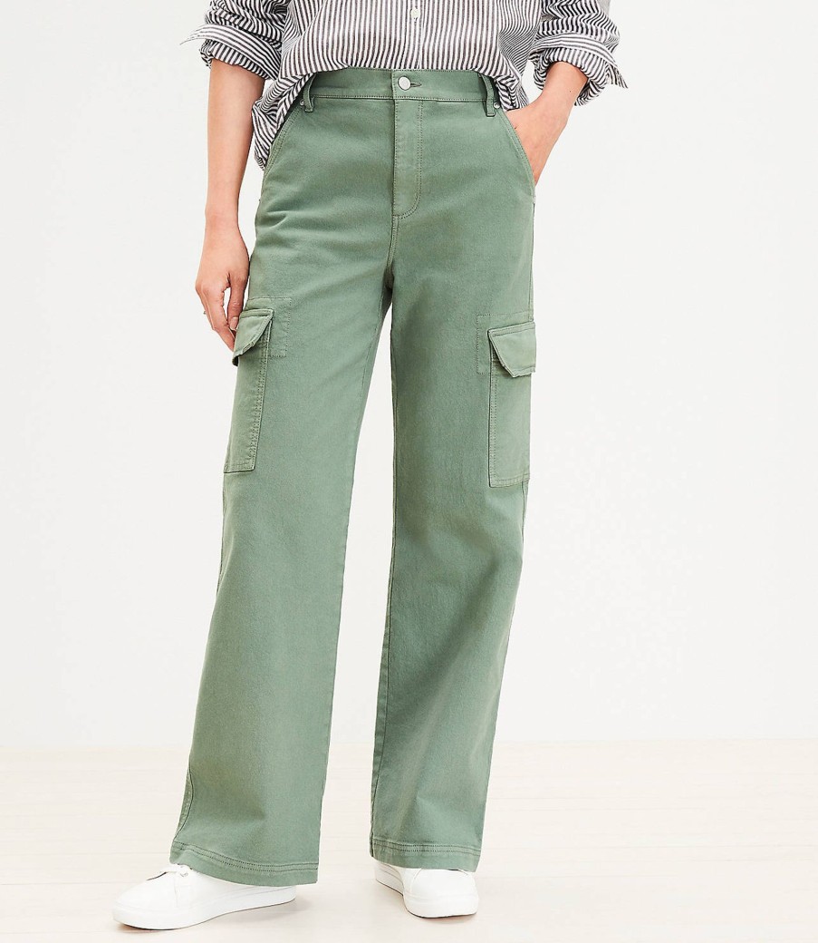 Clothing Loft | High Rise Wide Leg Utility Jeans In Mountain Rosemary