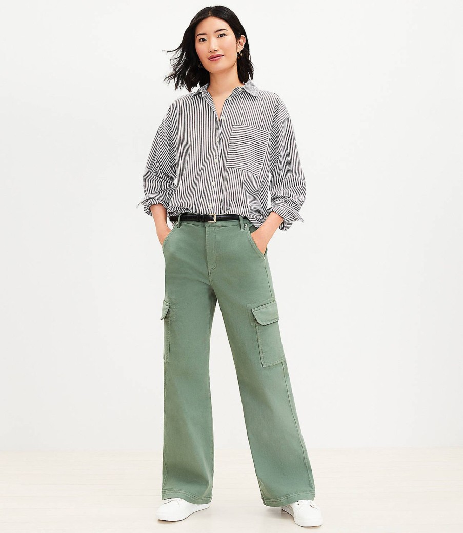 Clothing Loft | High Rise Wide Leg Utility Jeans In Mountain Rosemary