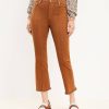 Clothing Loft | Pintucked Frayed High Rise Kick Crop Jeans In Cocoa Powder