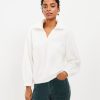 Clothing Loft | Collared Cozy Sherpa Sweatshirt Whisper White