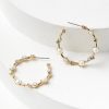 Accessories & Shoes Loft | Pearlized Crystal Delicate Hoop Earrings Fresh Pearl