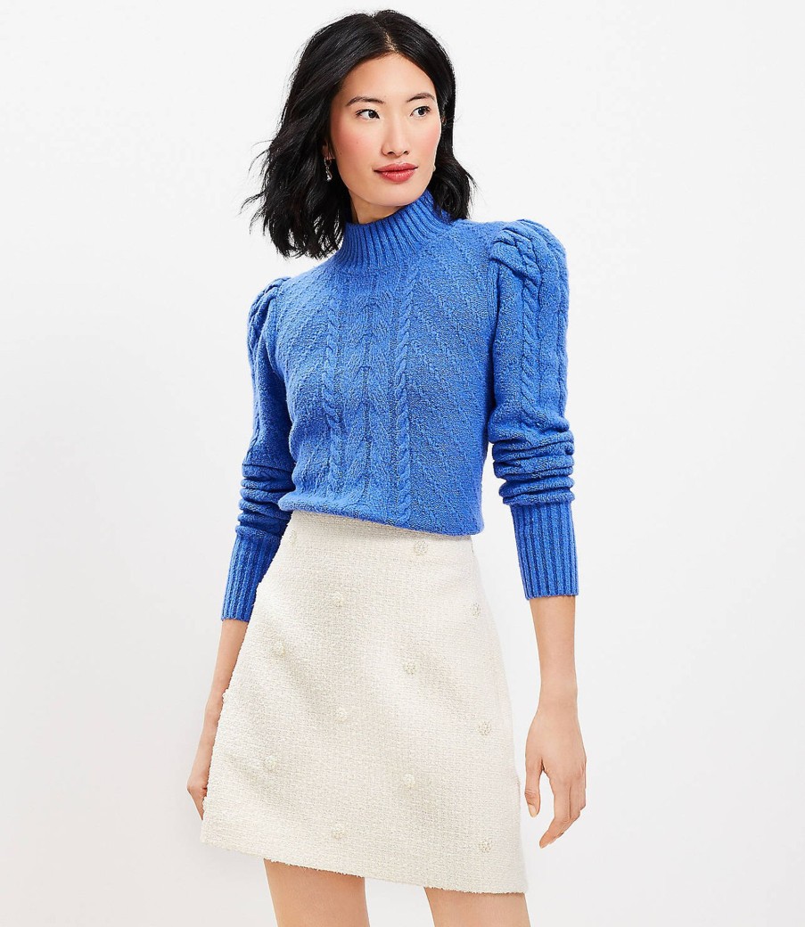 Clothing Loft | Tweed Shift Skirt Pure Pearl