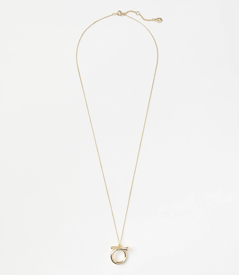 Accessories & Shoes Loft | Knot Pendant Necklace Goldtone