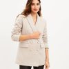 Clothing Loft | Brushed Herringbone Double Breasted Blazer Neutral Multi