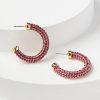 Accessories & Shoes Loft | Sparkle Hoop Earrings Fuchsia Primrose