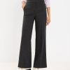 Clothing Loft | Wide Leg Trousers In Heathered Doubleface Charcoal Grey Melange