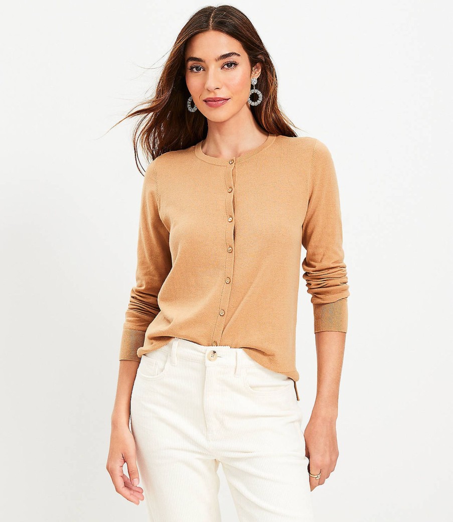 Clothing Loft | Crew Neck Cardigan Perfect Camel