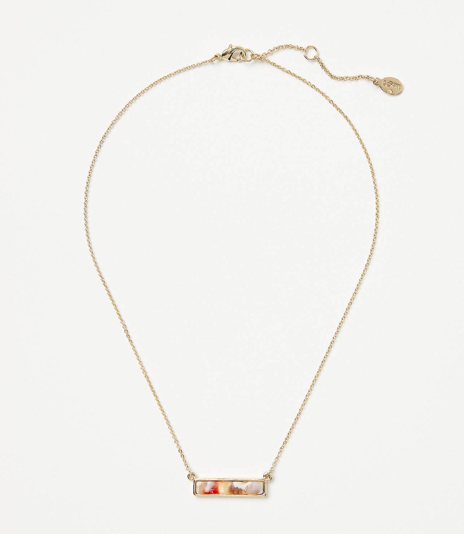 Accessories & Shoes Loft | Tortoiseshell Print Bar Necklace Pink Multi