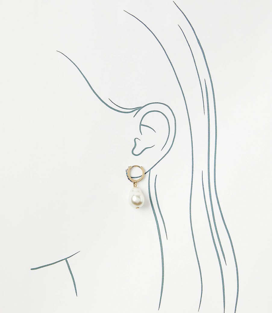 Accessories & Shoes Loft | Pearlized Drop Huggie Earrings Fresh Pearl