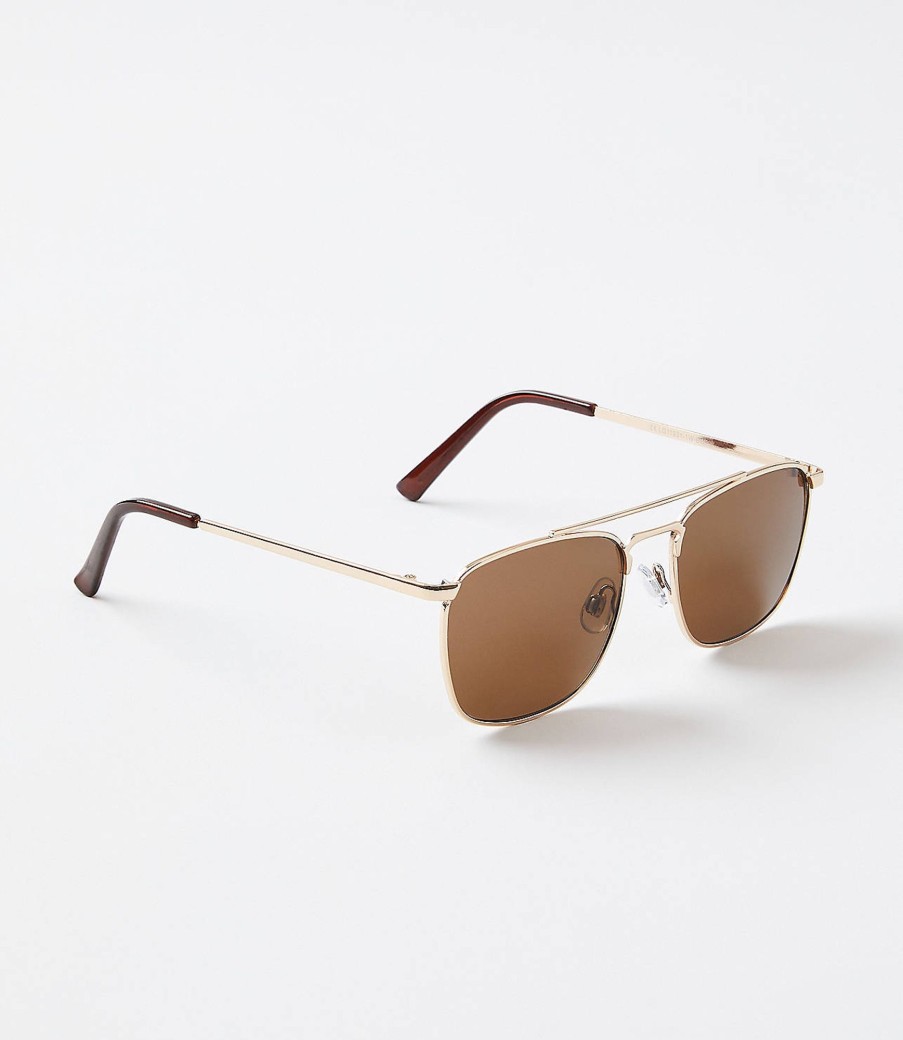 Accessories & Shoes Loft | Rectangle Aviator Sunglasses Gold