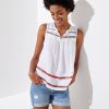 Clothing Loft | Lattice Tie Neck Shell White