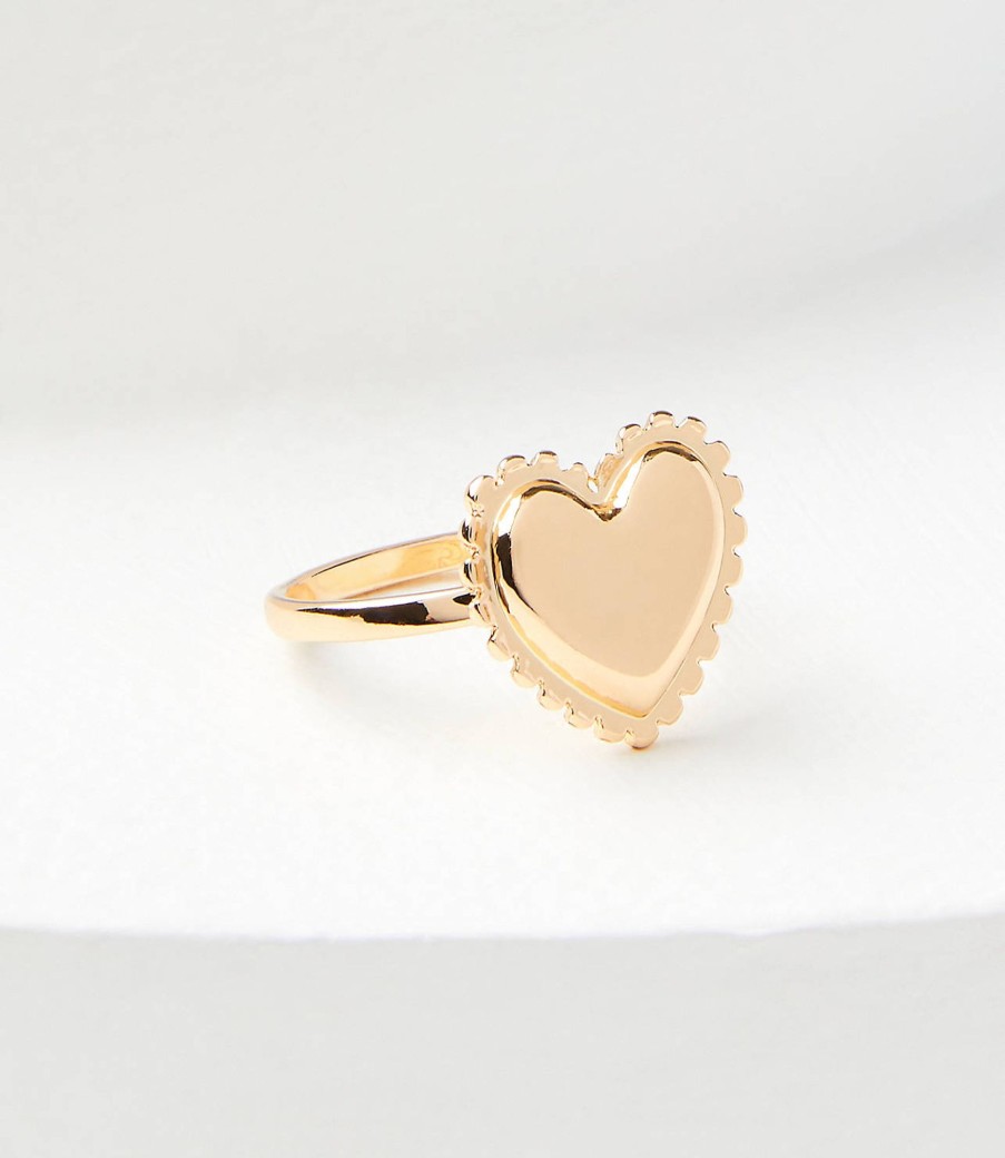 Accessories & Shoes Loft | Heart Ring Goldtone