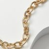 Accessories & Shoes Loft | Crystal Chain Link Statement Necklace Goldtone