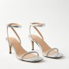 Accessories & Shoes Loft | Crystal Ankle Strap Heels Silvertone