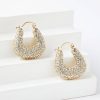 Accessories & Shoes Loft | Crystal Hoop Earrings Goldtone