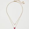 Accessories & Shoes Loft | Enamel Heart Layered Necklace Set Rose Magenta