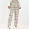 Clothing Loft | Pleated Tapered Pants In Shimmer Plaid Beige Multi