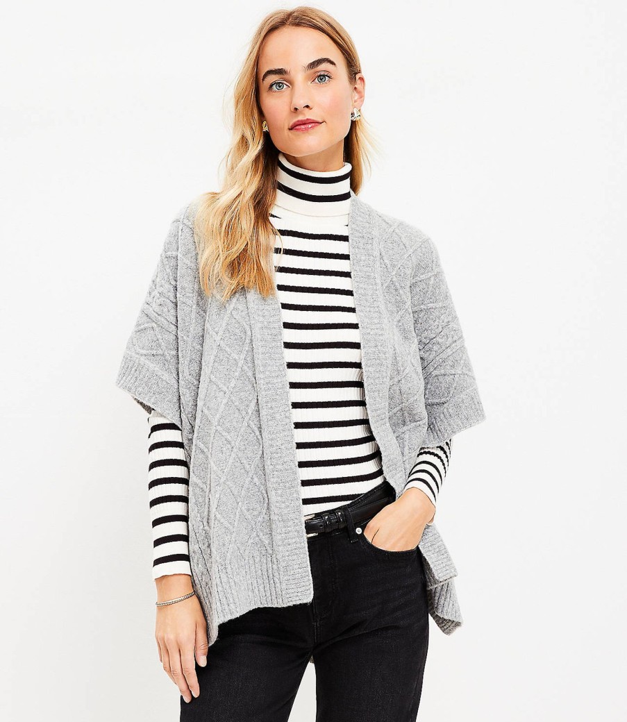 Clothing Loft | Mixed Stitch Wrap Medium Grey Heather