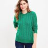 Clothing Loft | Cable Sweater Bright Kelly Green