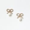 Accessories & Shoes Loft | Pearlized Bow Drop Earrings Clear