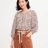 Clothing Loft | Garden Shirred Blouse Pure Pearl