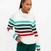 Clothing Loft | Lou & Grey Striped Wafflestitch Turtleneck Sweater Whisper White