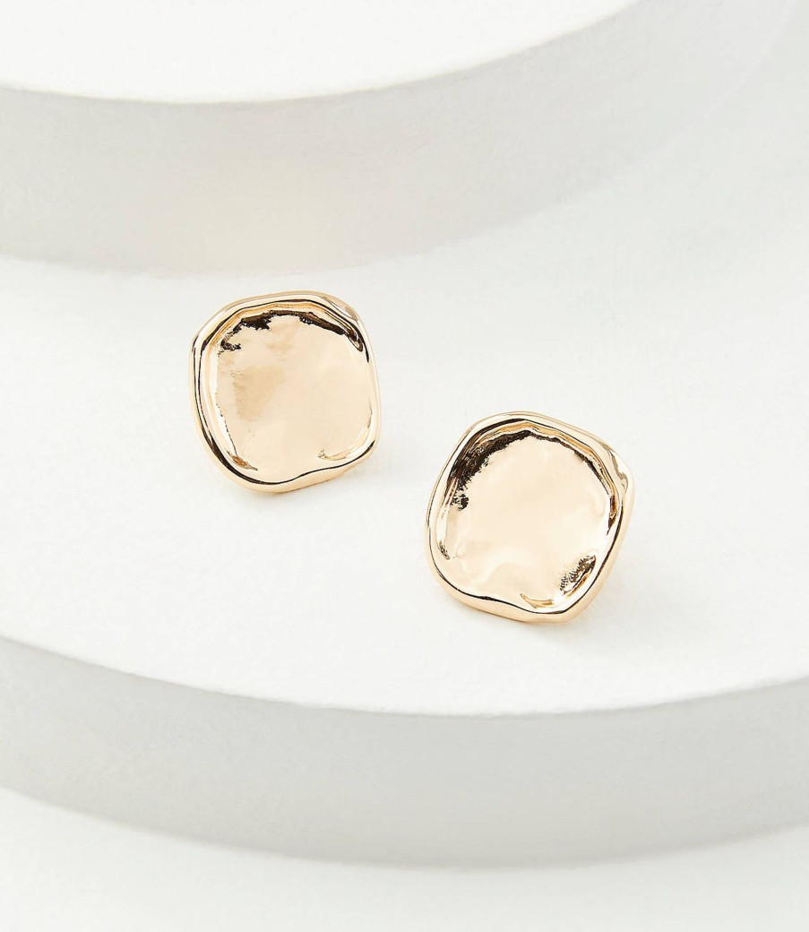 Accessories & Shoes Loft | Sculpted Stud Statement Earrings Goldtone