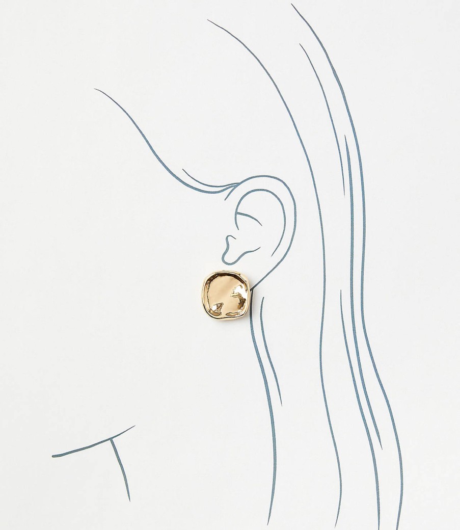 Accessories & Shoes Loft | Sculpted Stud Statement Earrings Goldtone