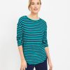 Clothing Loft | Lou & Grey Stripe Ribbed Signaturesoft Jersey Shirttail Top Dynasty Green