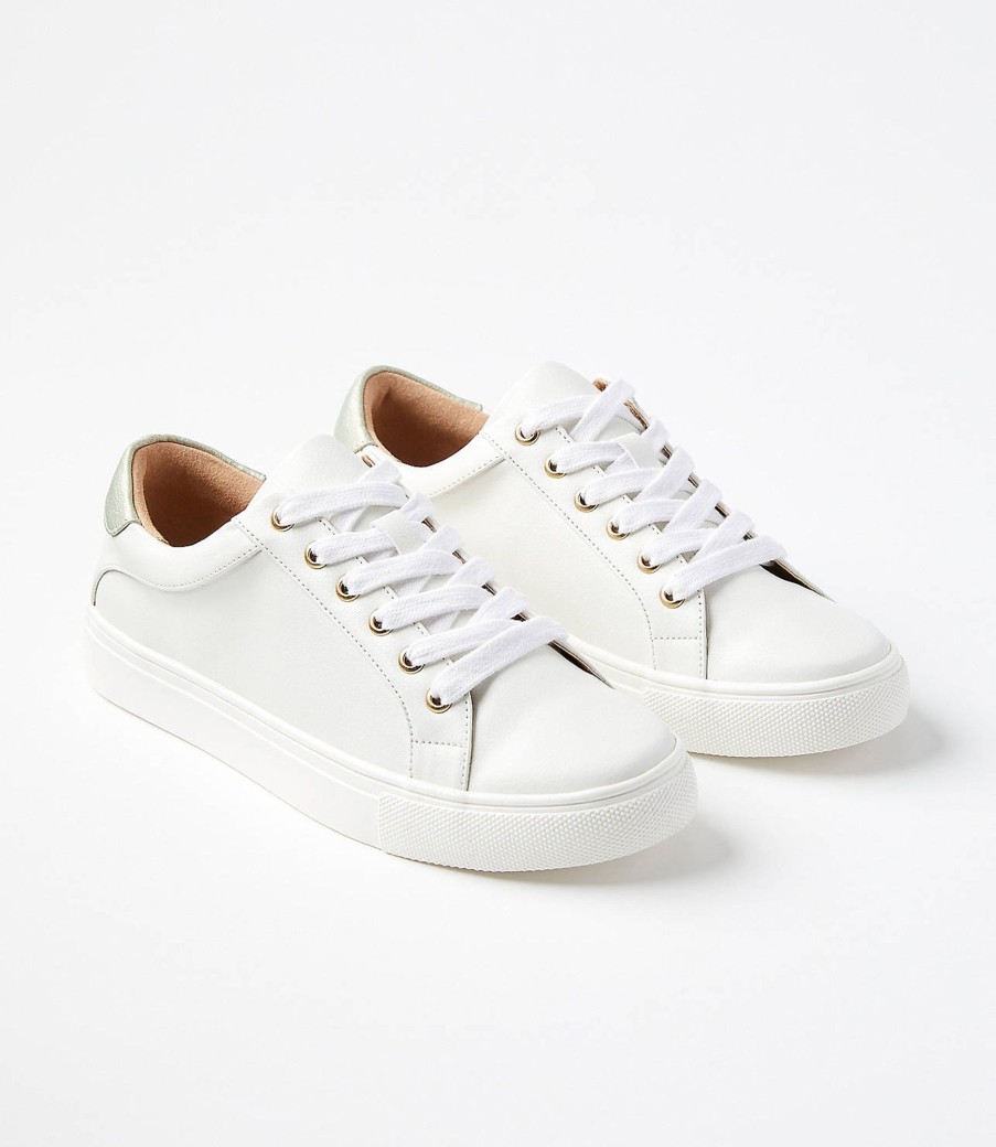 Accessories & Shoes Loft | Lace Up Sneakers Whisper White