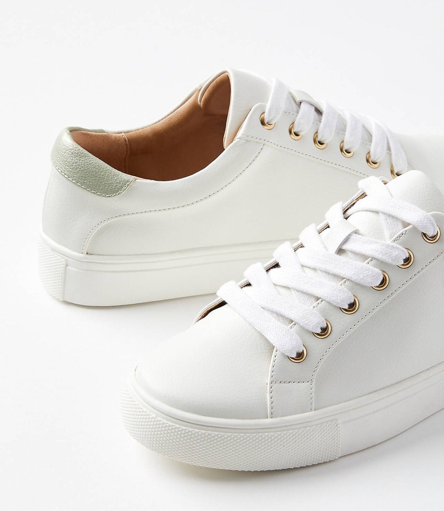 Accessories & Shoes Loft | Lace Up Sneakers Whisper White