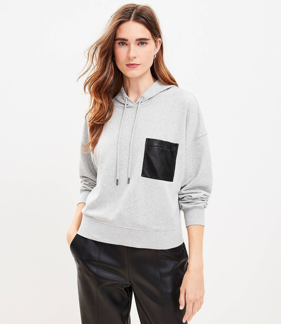 Clothing Loft | Heathered Pocket Hoodie Warm Grey Heather