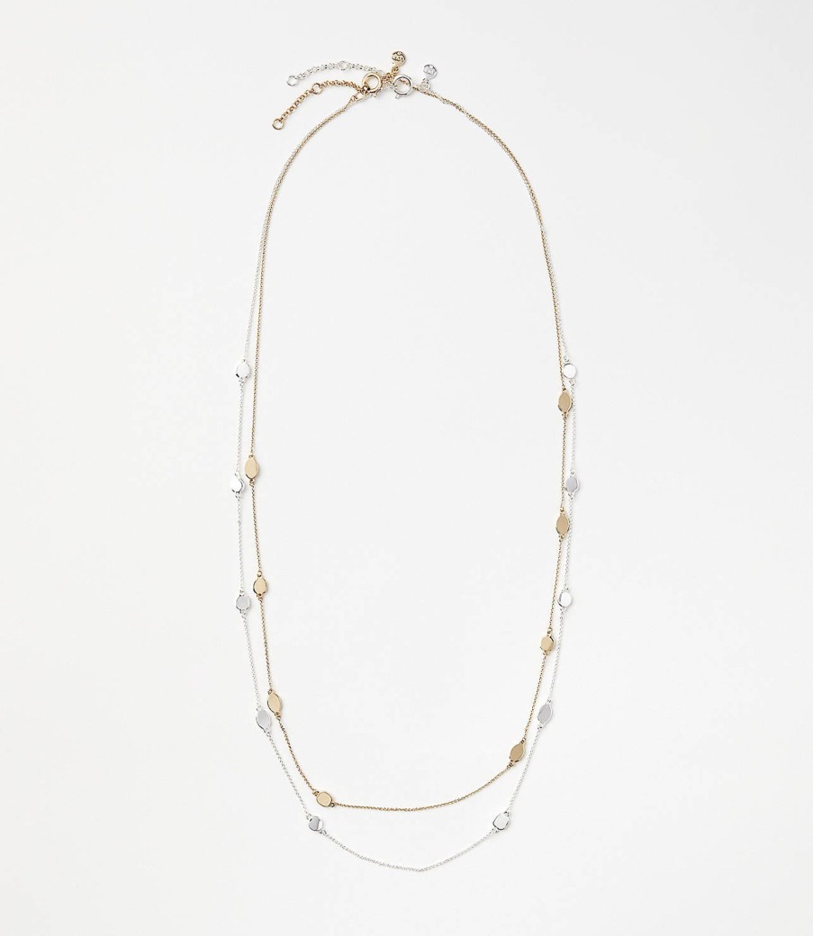 Accessories & Shoes Loft | Mixed Metal Station Necklace Gold / Silver