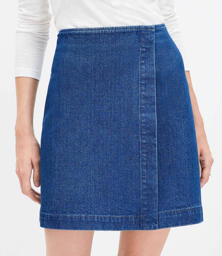 Clothing Loft | Denim Wrap Skirt In Clean Dark Wash