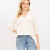 Clothing Loft | Ribbed V-Neck Sweater Whisper White