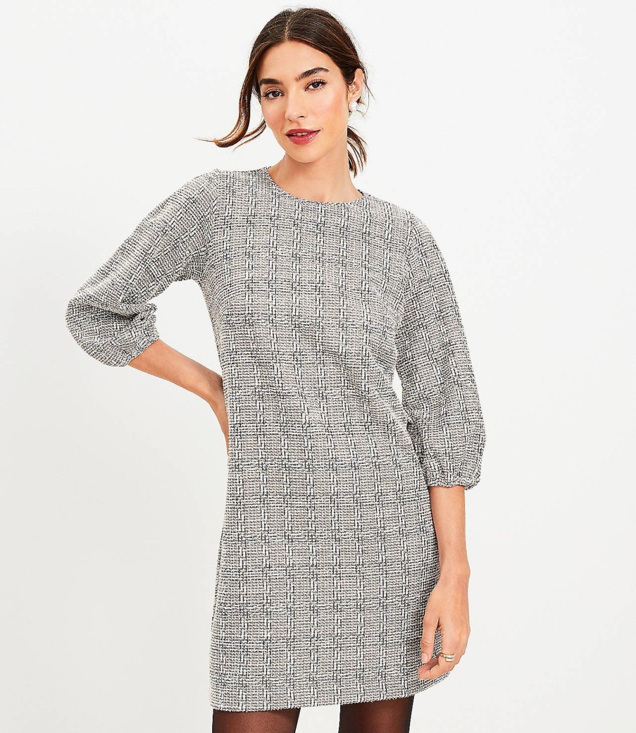 Clothing Loft | Tweed Shift Dress Neutral Multi