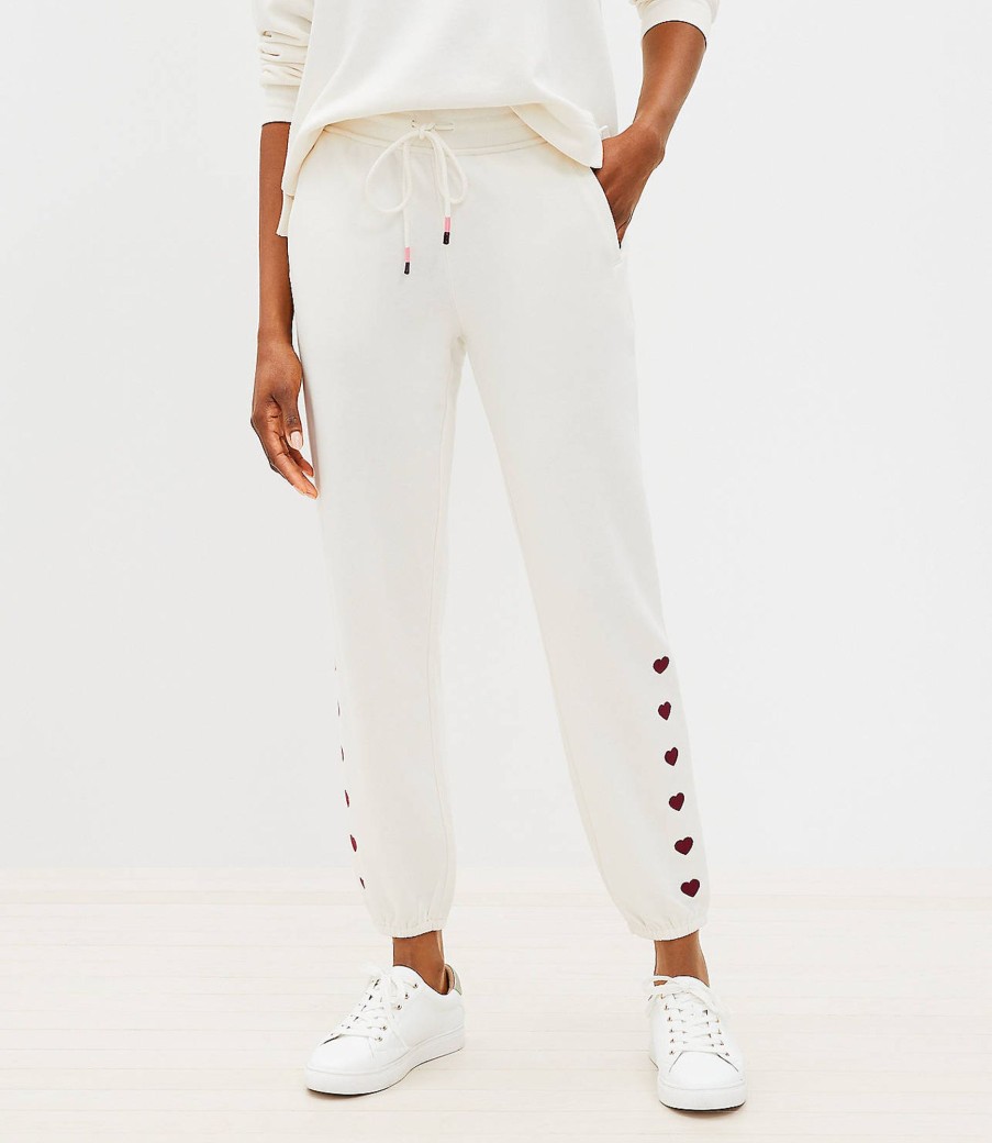 Clothing Loft | Lou & Grey Heart Cozy Cotton Terry Joggers Whisper White