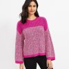 Clothing Loft | Lou & Grey Marled Colorblock Sweater Pink Multi