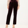 Clothing Loft | Pleated Tapered Pants In Velvet Crushed Blackberry