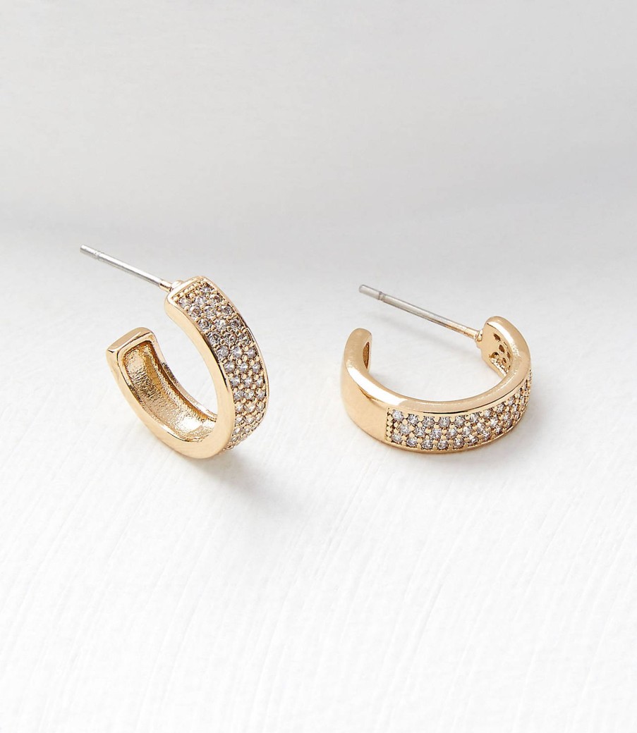 Accessories & Shoes Loft | Demi Fine Sparkle Mini Hoop Earrings Gold